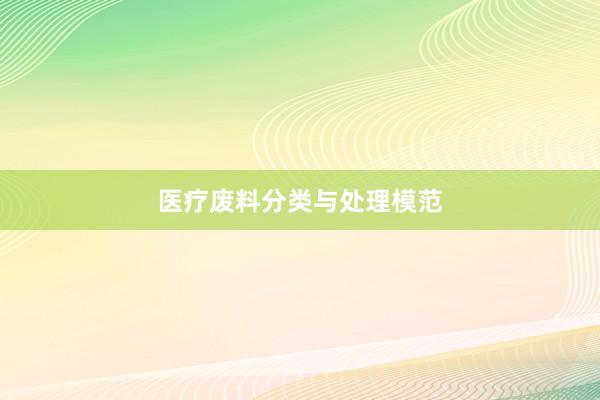 医疗废料分类与处理模范